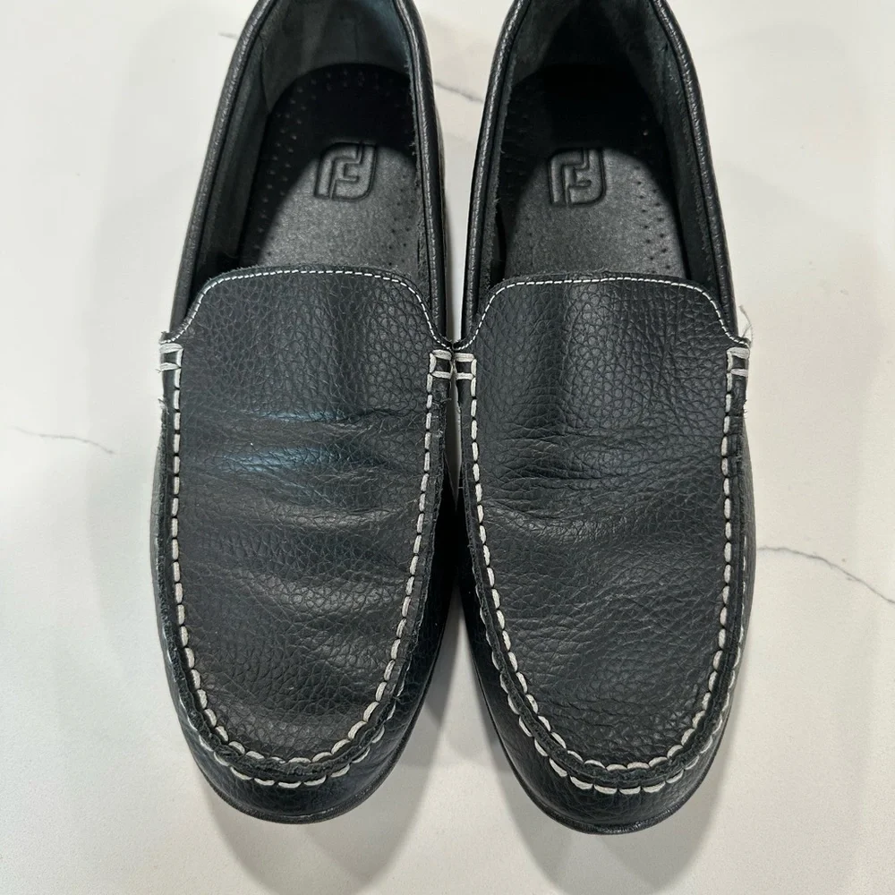 Foot Joy Mens Loafers Club Casuals Black Leather Golf Driving Shoes Sz 8.5 79072